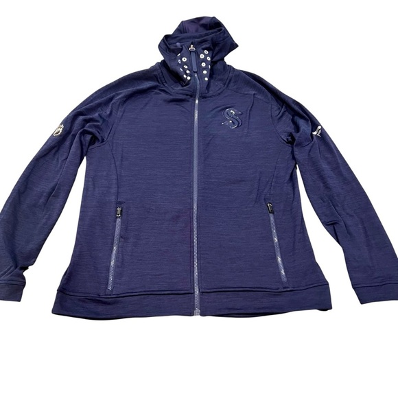 Fanatics Seattle Kraken Authentic Pro-Tech Lightweight Full-Zip Hoodie Size L - Picture 11 of 14